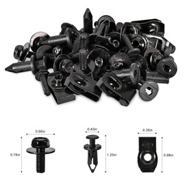 FJSENR 35PCS Black Clip Set for Automotive - Engine Splash Shield, Front Bumper, Fender & Splash Shield Clips for Undercarriage Cover, Body Bolts & Liner with Rivets