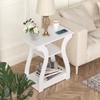 FROMJBEST End Table with Charging Station, Side Table with USB