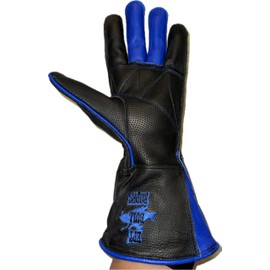 EPT Bull Ropes Bull Riding Glove Outer Seam Adult & Youth Right or Left Hand Black & Blue Textured Leather Sizes: 5.0-10.5 (7.5 LH)