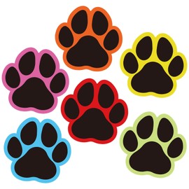 Whaline 48Pcs Paw Print Cutouts Dog Paw Print Shape Cut-Outs Back to School Colorful Paw Cut Outs Bulletin Border Decor with Glue Point for Pet Party School Kids DIY Craft Project, 6 Design