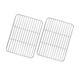 TeamFar Cooling Rack, 8.75” x 6.25” Stainless Steel Wire Baking Rack for Cooking Roasting Grilling, Fit for Oven Pan, Oven & Dishwasher Safe, Non-toxic & Heavy-Duty, 2PCS