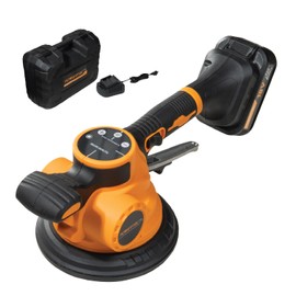 POWERTEC PRO TLV1801 Cordless Tile Vibration Leveling Machine with 6.7" Suction Cup, 18V, 6-Speed, Touch Control LCD, Makita Battery Compatible, for Efficient Tile Installation
