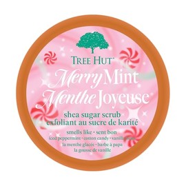 Tree Hut Merry Mint Shea Sugar Scrub, Exfoliating, Hydrating & Moisturizing Body Scrub with Shea Butter & Nourishing Essential Oils, Smooth & Soften Skin, Limited Edition Holiday, 18 oz