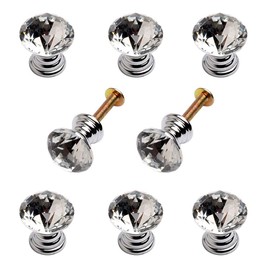 8 Pcs Crystal Cabinet Drawer Knob Mini Metal Jewelry Box Gift Case Knobs Single Hole Pull Handles