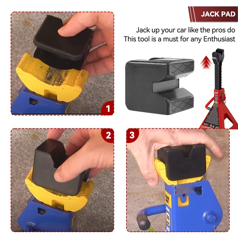 Car Jack Stand Pad Rubber Universal Lift Pads Slotted Floor