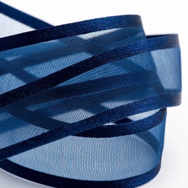 Italian Options - Satin Edge Organza Ribbon - 10mm x 25M - Navy