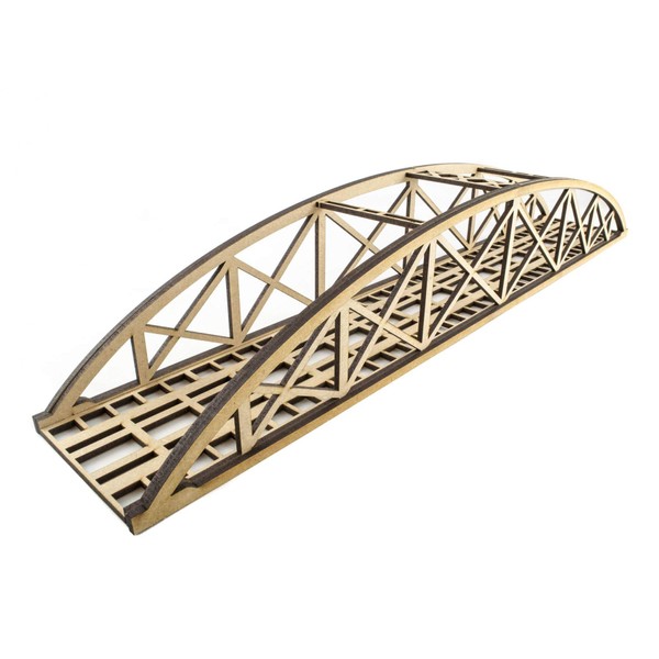 War World Scenics Single Track Low-Detail Bowstring Bridge 400mm – OO/HO Model Railway Diorama