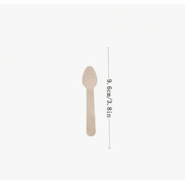 Paquete de 200 Cucharas Desechables de Madera - Medida: 9.5 cm - Ecologicas y compostables - Ideales para Postres, Pasteles, Helados, Picnic y Delivery.