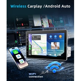VECHTEL 2026 Upgrade 10.1’’ IPS Rotatable Car Stereo, Single Din Touchscreen Radio with Wireless Carplay&Android Auto, Backup Camera/Bluetooth/USB/FM/RDS/Mirror Link/SWC/EQ