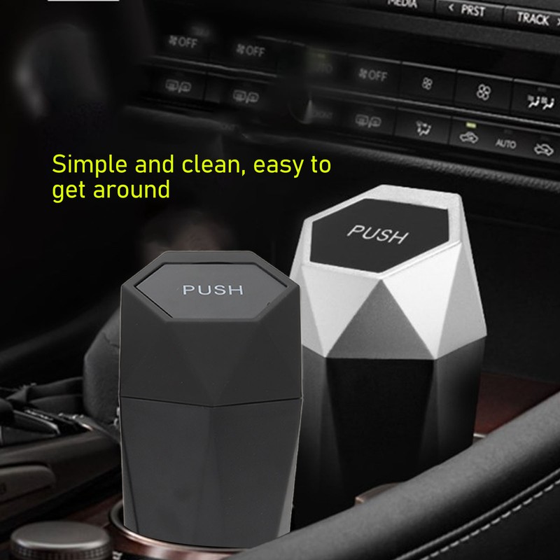 2Pcs Car Trash Can with Lid Waterproof Decorative Automotive Portable