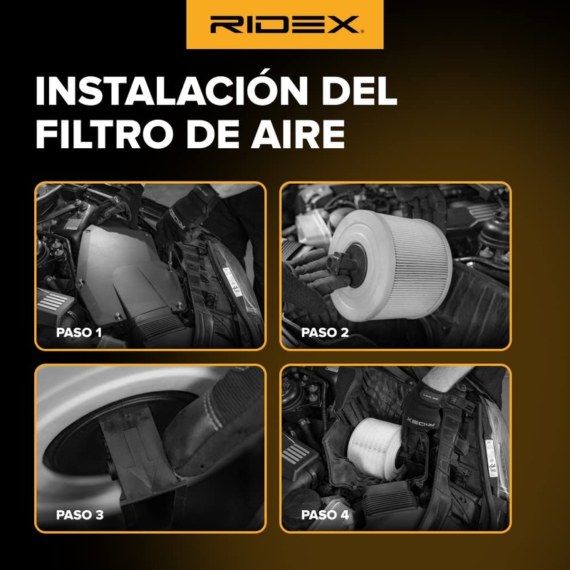 RIDEX 8A0739 Engine Air Filter Insert with Pre-Filter