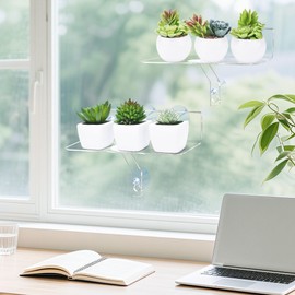 aleawol Clear Acrylic Window Plant Shelves
