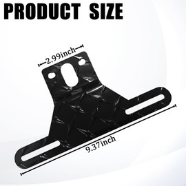 PVOTAWP Boat Trailer License Plate Light Bracket, Trailer License Plate Light Holder Aluminum Heavy-Duty Tag Frame Bracket Holder with Mounting Screws Caps for Trucks, Trailers, RVs, Boats(Black)