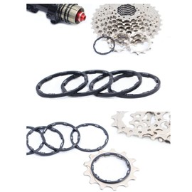 Inner Bearing Spacer, Pack of 4 Bicycle Spacer, Inner Bearing Axle Discs Seal Bicycle Flywheel Hub Spacer for Adjusting the Bicycle Bottom Bracket Flywheel Road Bike Mountain Bike, 1/1.5/1.85/2 mm