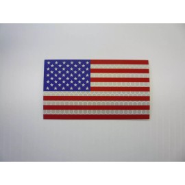 USA FORWARD RED & BLUE ON RFFLECTIVE 3.5"X2" SCREEN PRINTED SOLAS STICKER DECAL