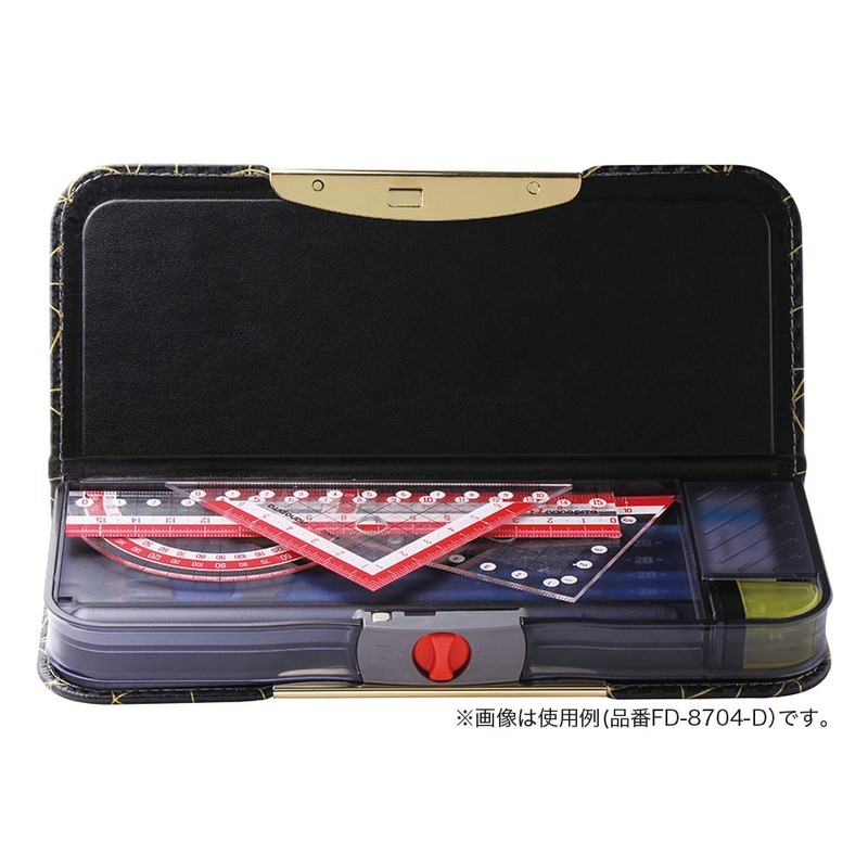 Sonic Pen Case Brave Al Lock Double-Sided Slim Polygon Black