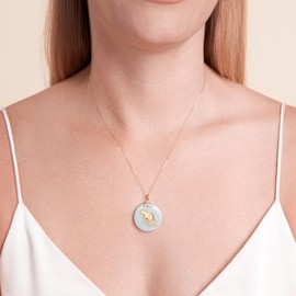 ETERNAL JADE 18K Gold-Plated Sterling Silver Rat Necklace - Hypoallergenic Jade Zodiac Pendant with 18-inch Chain - Year of the Rat Necklace - Genuine Green Jade Jewelry