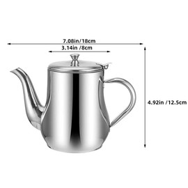 iplusmile Stainless Steel Oil Container with Strainer Oil Storage Pot for Home Use with Long Spout for Easy Pouring and Filtration Kitchen Essential