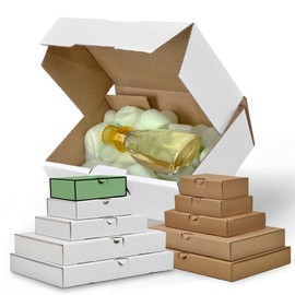 smiley pack 25 Maxi Letter Boxes 160 x 110 x 50 mm White (Pack of 25) DIN A6 Maxi Letter Shipping Box for DHL DPD GLS Hermes Goods Shipment Book Shipment with Snap Closure