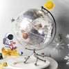 Generic Silver Earth Globe Desk Lamp, Touch Switch, Globe Diam.