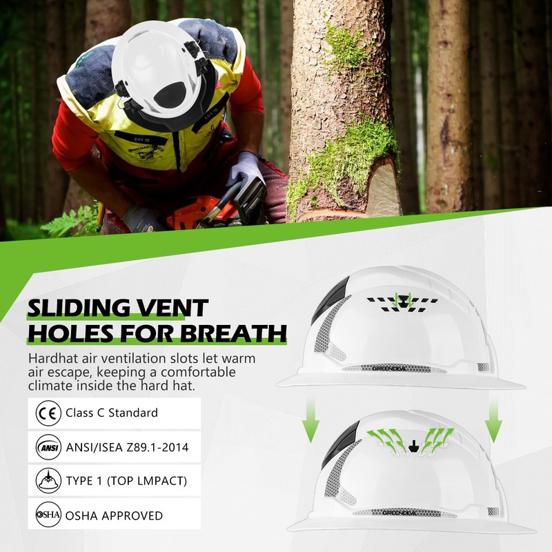 GREEN DEVIL Industrial Chainsaw Helmet with Face Shield Built in