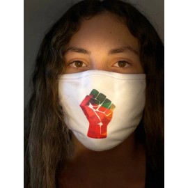 Unbranded BLM Black Life Matter Reusable Face Mask Colorful Logo Dry Fit Mouth Cover White
