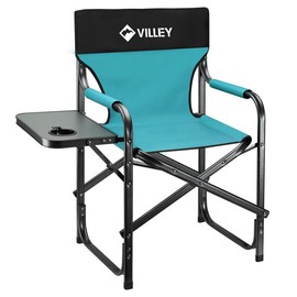 VILLEY Portable Folding Camping Chairs Heavy Duty Director Chair Foldable Chairs