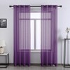 DONREN 2 Panels Royal Purple Sheer Curtains 72 Inches Long