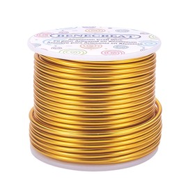 BENECREAT 10 Gauge Jewelry Craft Aluminum Wire 80 Feet Bendable Metal Sculpting Wire for Craft Floral Model Skeleton Making (Gold, 2.5mm)