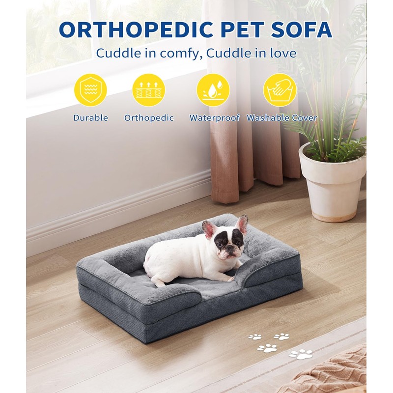 Made4pet Dog Bed Orthopedic, Dog Sofa for Small Dogs Supportive