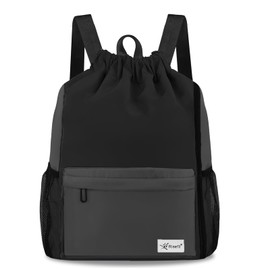 Risefit Waterproof Drawstring Bags, Print Gym Bags Sports Backpacks for School PE Bags for Boys Girls Men Women