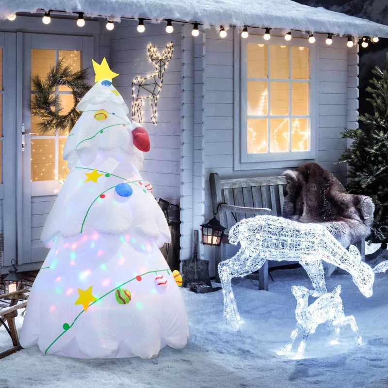 THUNDERBAY 8 FT Inflatable Christmas Tree with Rotating LED Lights