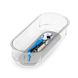 madesmart Clear Soft Grip 8x3 Bin Organizer, 7.88" x 3.31", Lt. Grey