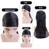 Durag with Long Tail, 2 Pieces Unisex Durag Men Silk