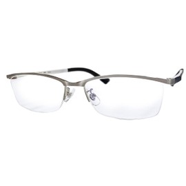 [optic ROSE] 若くみえる おしゃれ老眼鏡 リーデインググラス メンズ ブルーライトカット ＵＶカット ハーフリム +1.0～+3.0 2色 (Silver, 3.0)