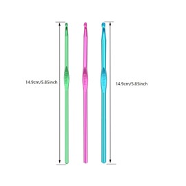 HEYLEAYAR 14PCS Aluminum Crochet Hooks Set,Crochet Handles Engraved Number Size 2MM-10MM,Crochet Needles for Knitting Craft Yarn Contribute to Beginners