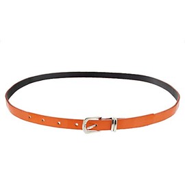Zac's Alter Ego 13mm Glossy Skinny Pencil Belt with Silver Buckle