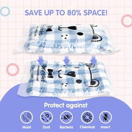 Organizer for Suitcases - Travel Organizer - Brunoko: 8 Travel Compression Bags for Vacuum Packing, Space-Saving for Luggage