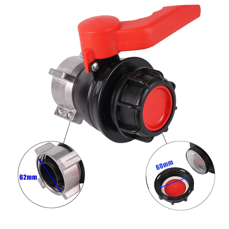 FOGWOWO IBC Adapter Ball Valve 60 mm to 62 mm
