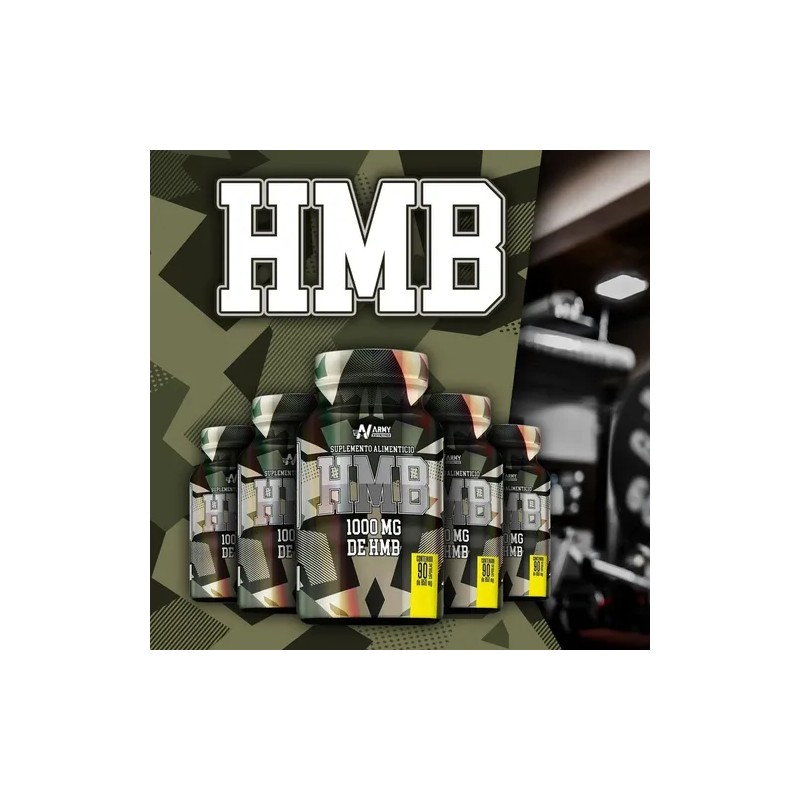 Hmb Army Nutrition Aumenta Masa Muscular 1000mg 90 Caps