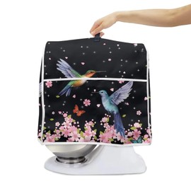 Annejudy Kitchen Aid Mixer Cover, Food Processor Cover with Durable Hanlde and Storage Pocket, Dust Cover for Kitchen Stand Mixer or Coffee Maker Appliance Cover, Hummingbirds Floral Print