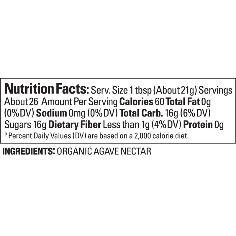 Agave In The Raw Sweetener, 18.5-Ounce Bottle (8 Count)
