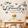 SHUCHING Family Quote Wall Stickers Peel and Stick, Removable Butterfly