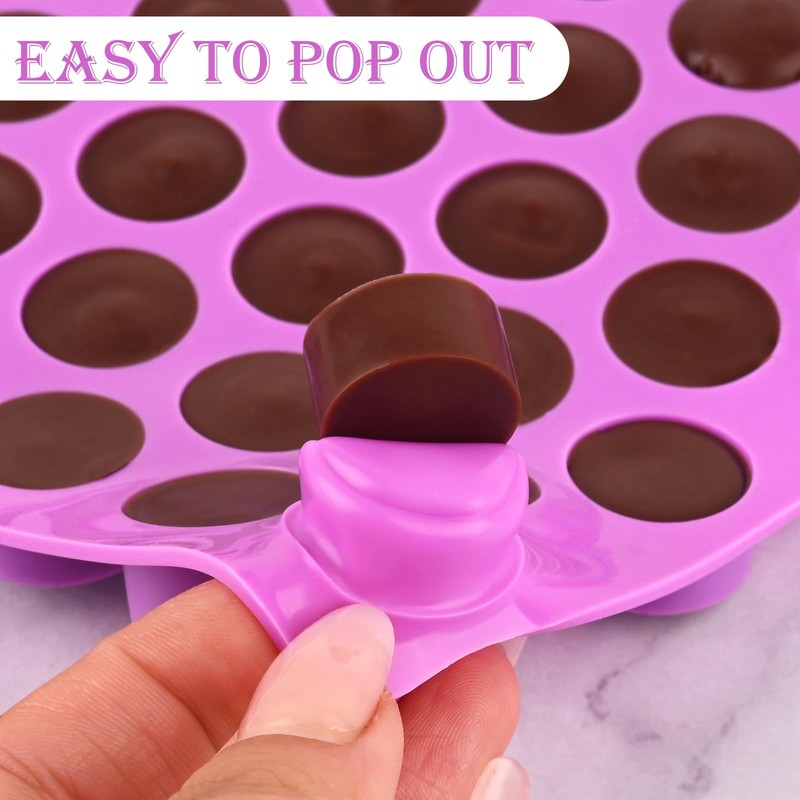 Sakolla Round Candy Molds Silicone, 220 Cavities Mini Cylinder Molds