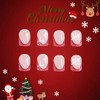 Christmas Press on Nails Short Square False Nails French Snowflake