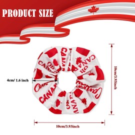 Konsait 10 pcs Canada Day Hair Scrunchies for Women Girls Patriotic Maple Leaf Red and White Elastic Scrunchies for Thick Hair Canada Day Decorations Supplies