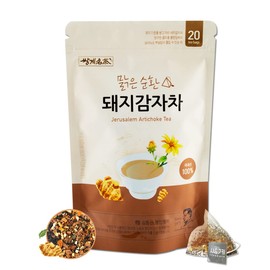 Ssanggye Jerusalem Artichoke Tea 2.2g x 20 Pyramid Tea Bags, Sweet & Savory Flavor Tasty Blending w/Tangerine Peel, Fermented Green Tea and more