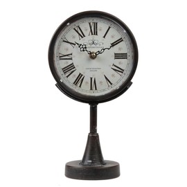 Lily's Home Antique Inspired Decorative Mantle Clock with Large Roman Numerals, Silent-Non-Ticking with Quartz Movement, Fits with Victorian or Antique Décor Theme, Black (11 3/4" Tall x 6 1/2" Wide)