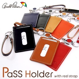 Arnold Palmer 4AP3283 Colorful Series Pass Case with Reel Key, Commuter Pass Single Pass, red