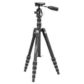 Vanguard VEO3T235ABP Aluminum Travel Tripod with Ball Head, Removeable Pan Handle, and Quick Shoe with Built-in Smartphone Holder